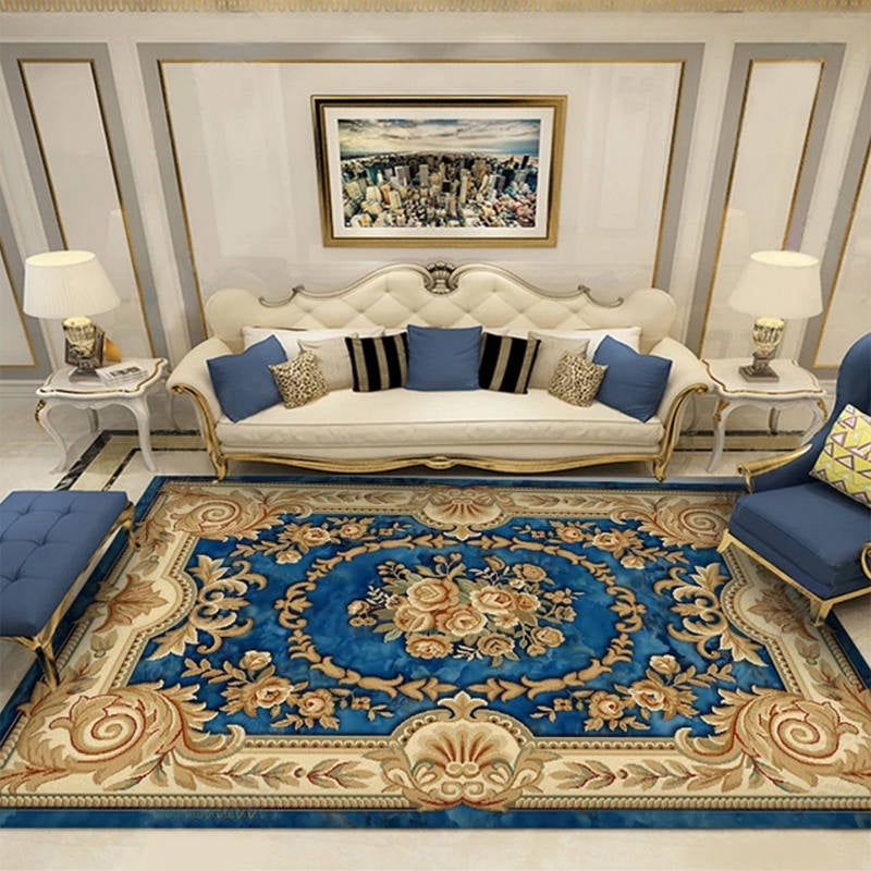 BowLift | Western Floral Printed Rug Multifunctional Polyester Rug Pet-friendly Non-slip Rug for Living Room