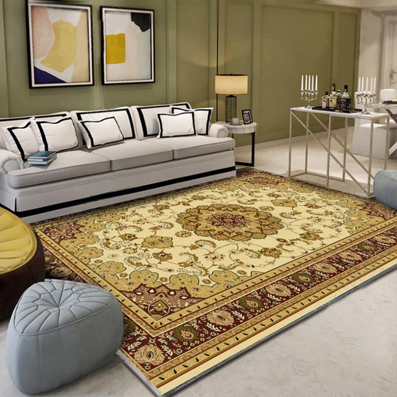 BowLift | Western Floral Printed Rug Multifunctional Polyester Rug Pet-friendly Non-slip Rug for Living Room