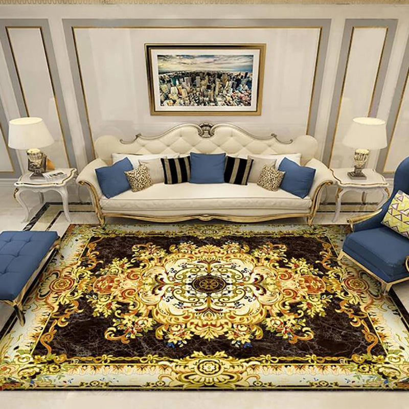 BowLift | Western Floral Printed Rug Multifunctional Polyester Rug Pet-friendly Non-slip Rug for Living Room