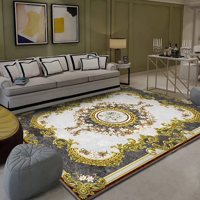 BowLift | Western Floral Printed Rug Multifunctional Polyester Rug Pet-friendly Non-slip Rug for Living Room