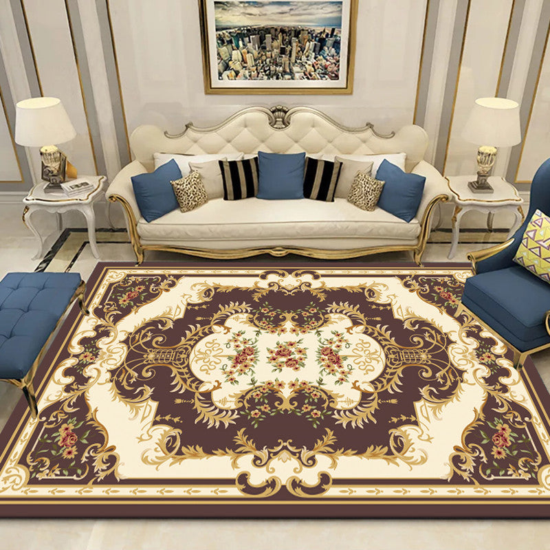 BowLift | Western Floral Printed Rug Multifunctional Polyester Rug Pet-friendly Non-slip Rug for Living Room