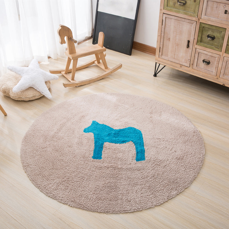 BowLift | Classic Cartoon Print Rug Colorful Cotton Area Rug Pet-Friendly Washable Rug for the Children's Room