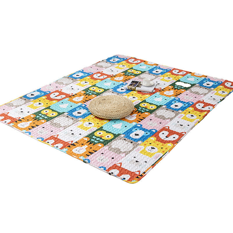 BowLift | Comfort Kids Room Rug Multicolored Cartoon Rug Cotton Blend Pet-Friendly Easy Care Rug