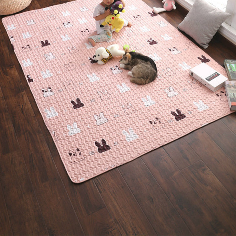 BowLift | Beautiful Cartoon Print Rug Multicolored Cotton Area Rug Pet Friendly Machine Washable Rug for Children's Room