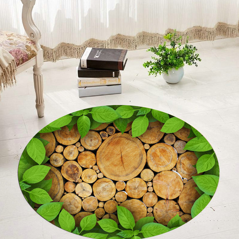 BowLift | Comfort 3D Plant Pattern Rug Multicolored Polypropylene Area Rug Easy Care Machine Washable Rug for Room