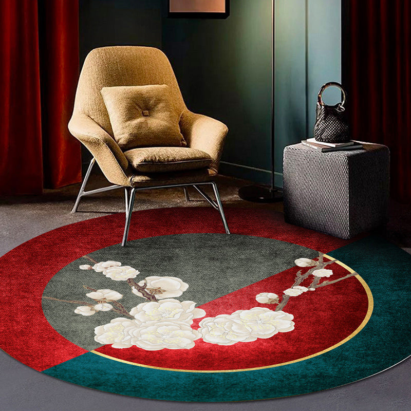 BowLift | Classy Multi Color Asia Carpet Polyester Botanics Rug Stain Resistant Non-slip Back Machine Washable Carpet for Living Room