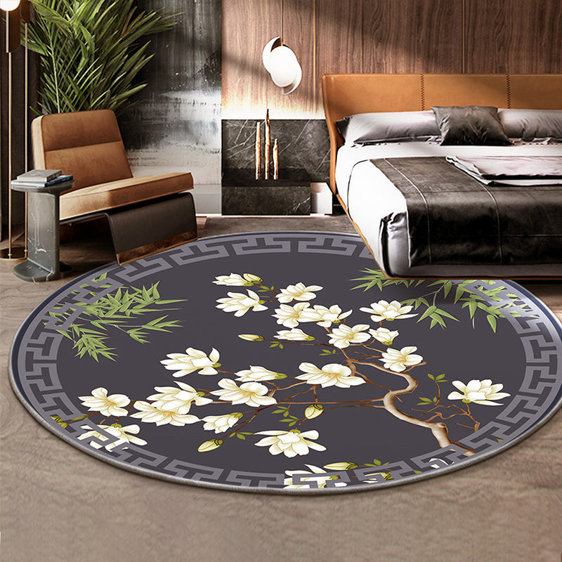 BowLift | Classic Flower and Bird Carpet Multicolor Chinese Carpet Synthetic Non-Slip Back Stain-Resistant Carpet for Deco