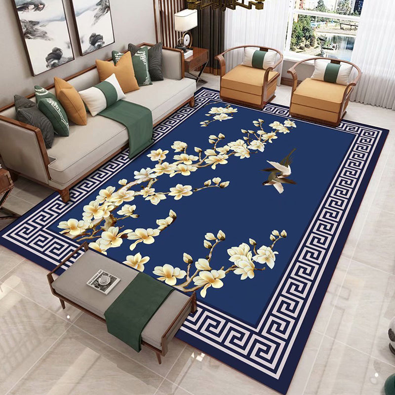 BowLift | Chinese 3D Print Rug Multicolor Polyester Rug Pet-Friendly Non-Slip Washable Rug for the Living Room