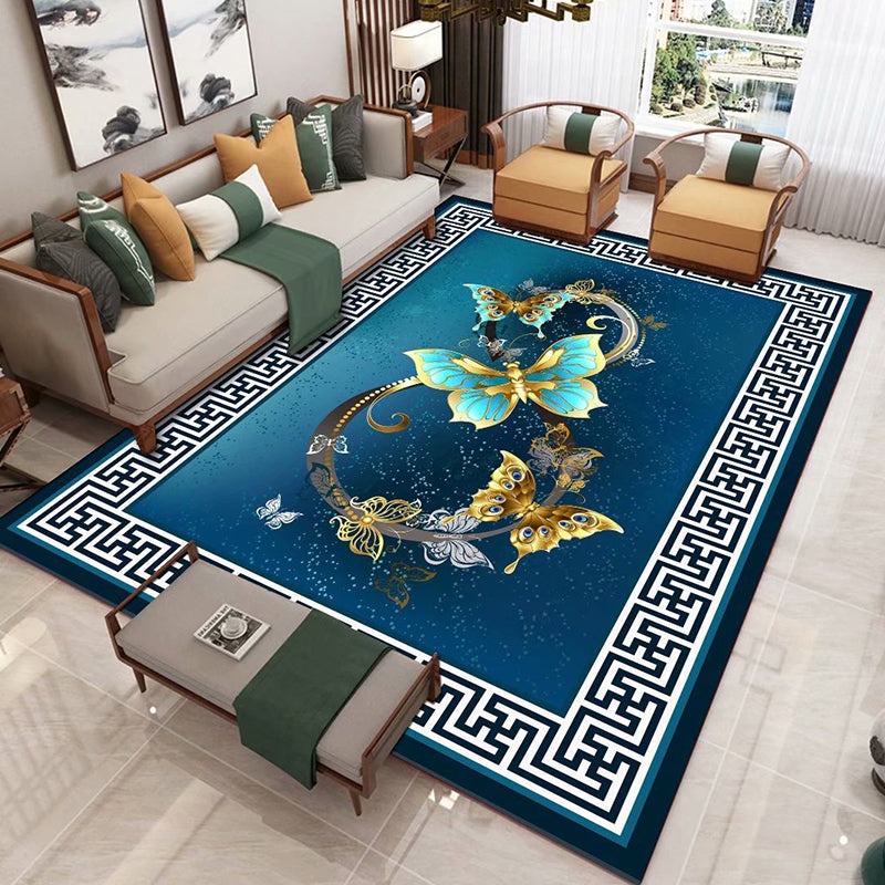 BowLift | Chinese 3D Print Rug Multicolor Polyester Rug Pet-Friendly Non-Slip Washable Rug for the Living Room