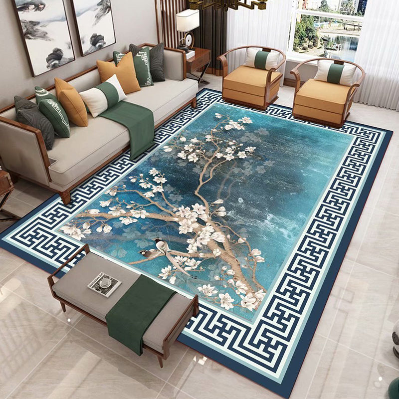 BowLift | Chinese 3D Print Rug Multicolor Polyester Rug Pet-Friendly Non-Slip Washable Rug for the Living Room