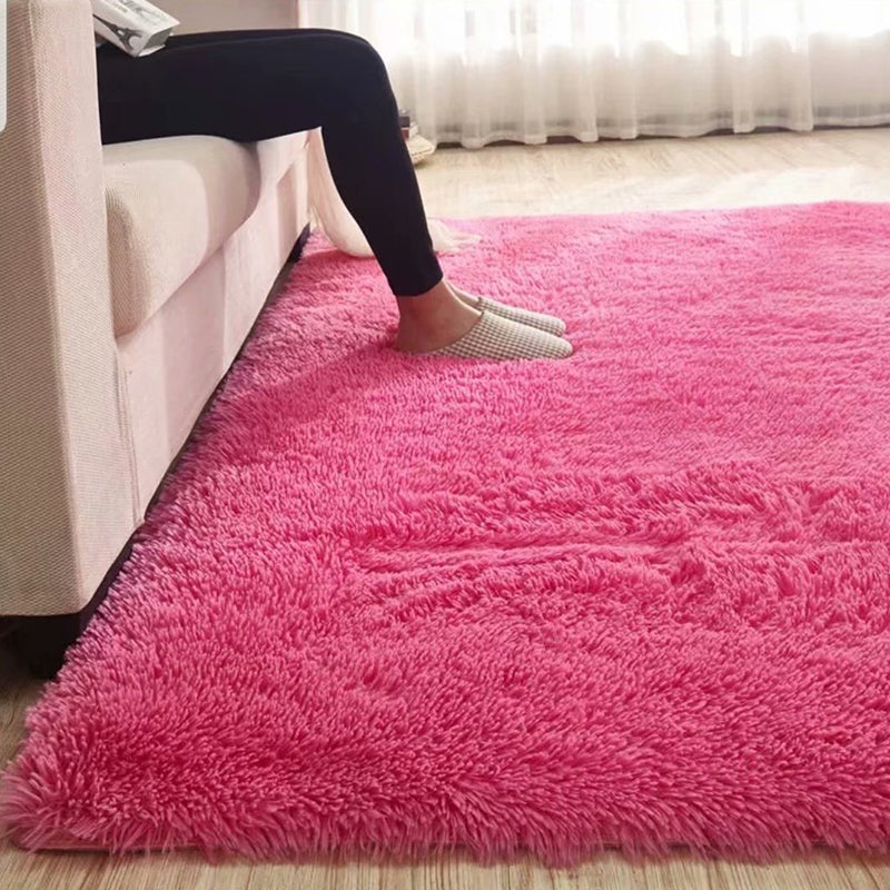BowLift | Fluffy Plain Rug Multicolored Casual Carpet Synthetic Washable Pet Friendly Non-Slip Carpet for the Living Room
