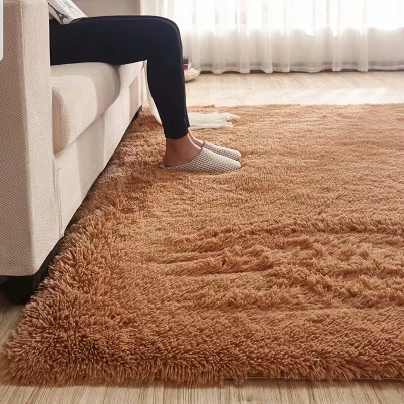 BowLift | Fluffy Plain Rug Multicolored Casual Carpet Synthetic Washable Pet Friendly Non-Slip Carpet for the Living Room