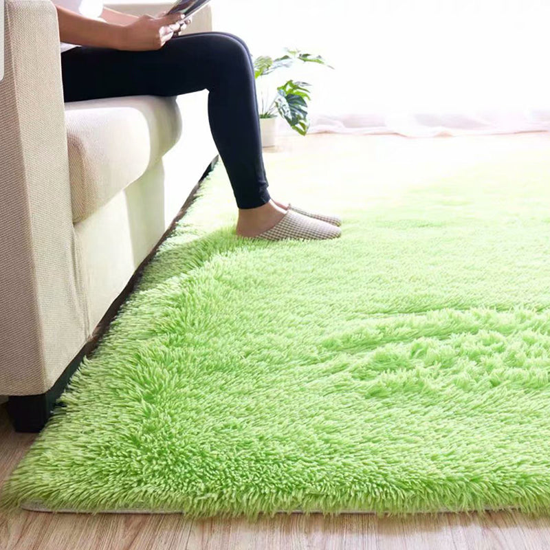 BowLift | Fluffy Plain Rug Multi Colored Casual Rug Synthetic Washable Pet Friendly Non-slip Carpet for Living Room