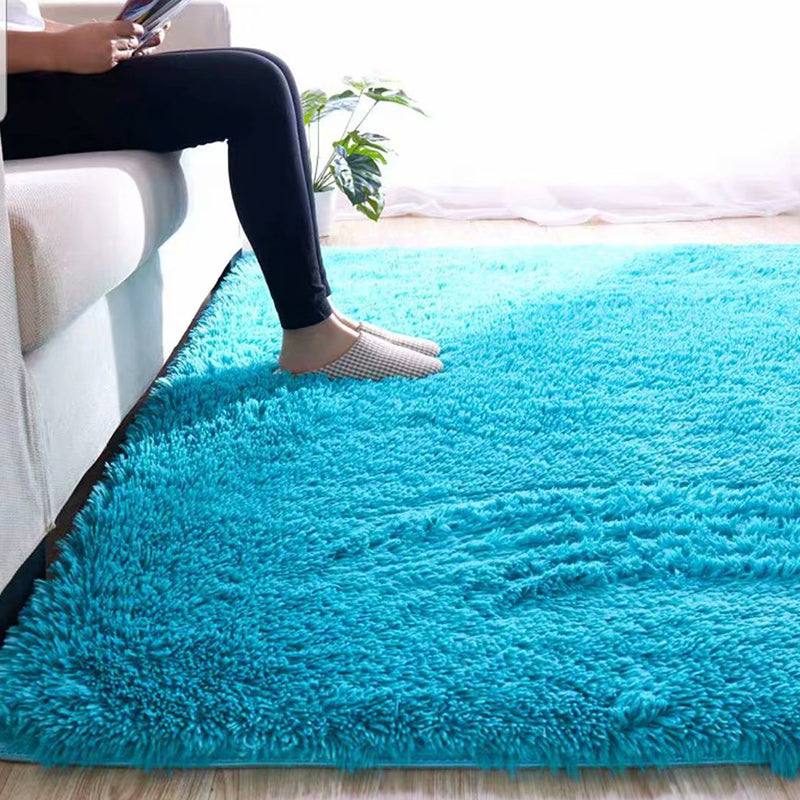 BowLift | Fluffy Plain Rug Multi Colored Casual Rug Synthetic Washable Pet Friendly Non-slip Carpet for Living Room
