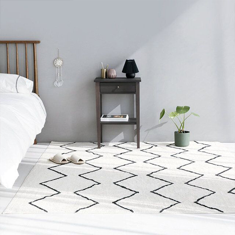 BowLift | Minimalistic diamond lines art rug multi-colored Southwestern rug synthetic washable non-slip pet-friendly rug for living room