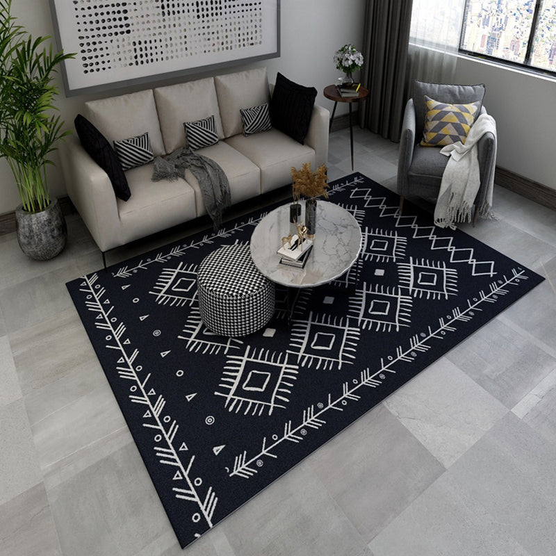 BowLift | Classic Multicolored Southwestern Carpet Polyester Geometry Rug Stain Resistant Non-Slip Pet-Friendly Rug for the Living Room