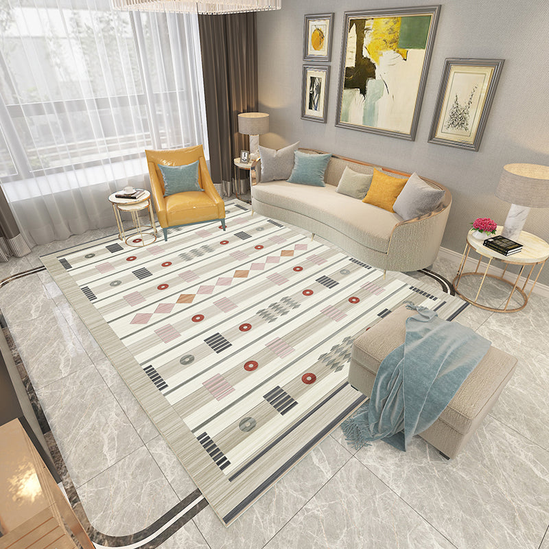 BowLift | Americana Printed Rug Multicolor Synthetic Rug Non-Slip Back Stain Resistant Washable Rug for the Living Room