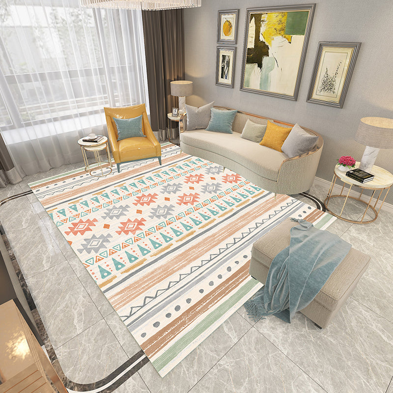 BowLift | Americana Printed Rug Multicolor Synthetic Rug Non-Slip Back Stain Resistant Washable Rug for the Living Room