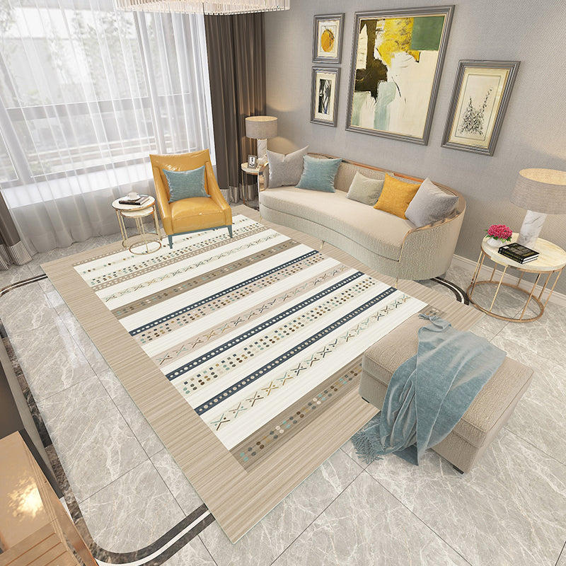 BowLift | Americana Printed Rug Multicolor Synthetic Rug Non-Slip Back Stain Resistant Washable Rug for the Living Room