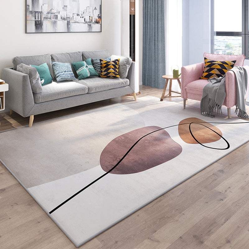 BowLift | Fancy Color Block Indoor Rug Multicolored Minimalist Rug Polyester Pet-friendly Non-slip Back Washable Rug for the Room