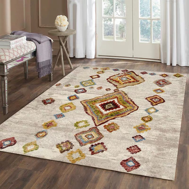 BowLift | Casual floral printed rug multicolored polypropylene indoor rug non-slip backing easy to care for rug for bedroom