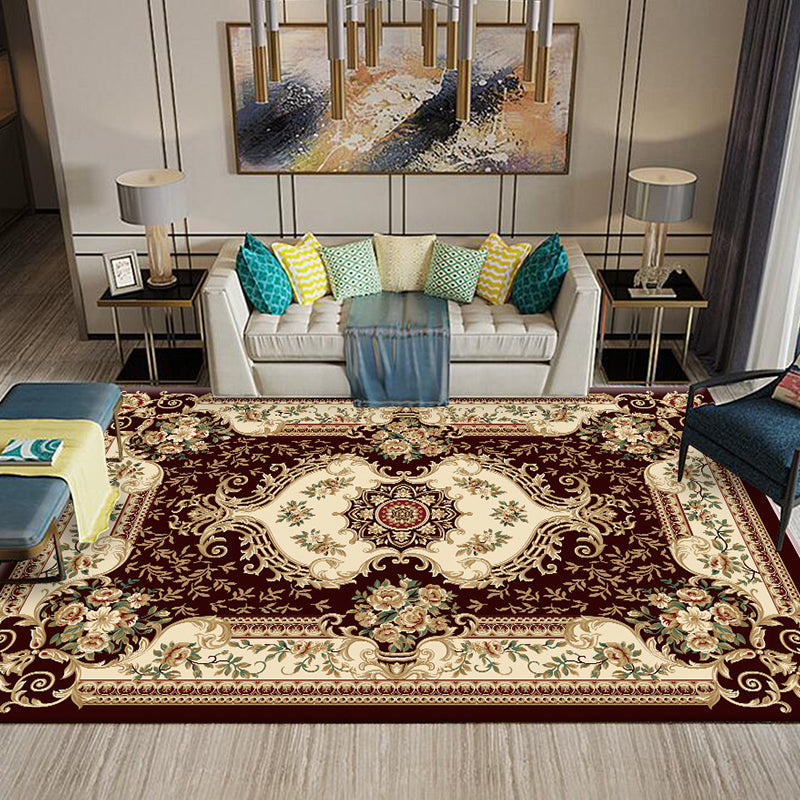 BowLift | Chinese Living Room Rug Multicolored Geometric Printed Area Rug Polyester Non-Slip Pet-Friendly Indoor Rug