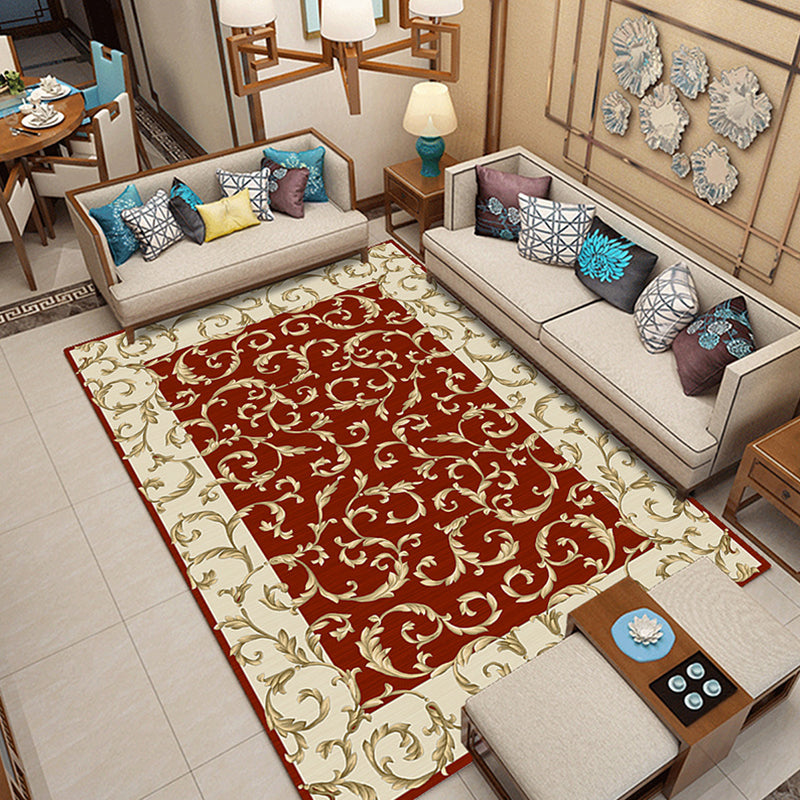 BowLift | Classic printed rug with floral pattern multicolored indoor rug non-slip backing pet-friendly rug