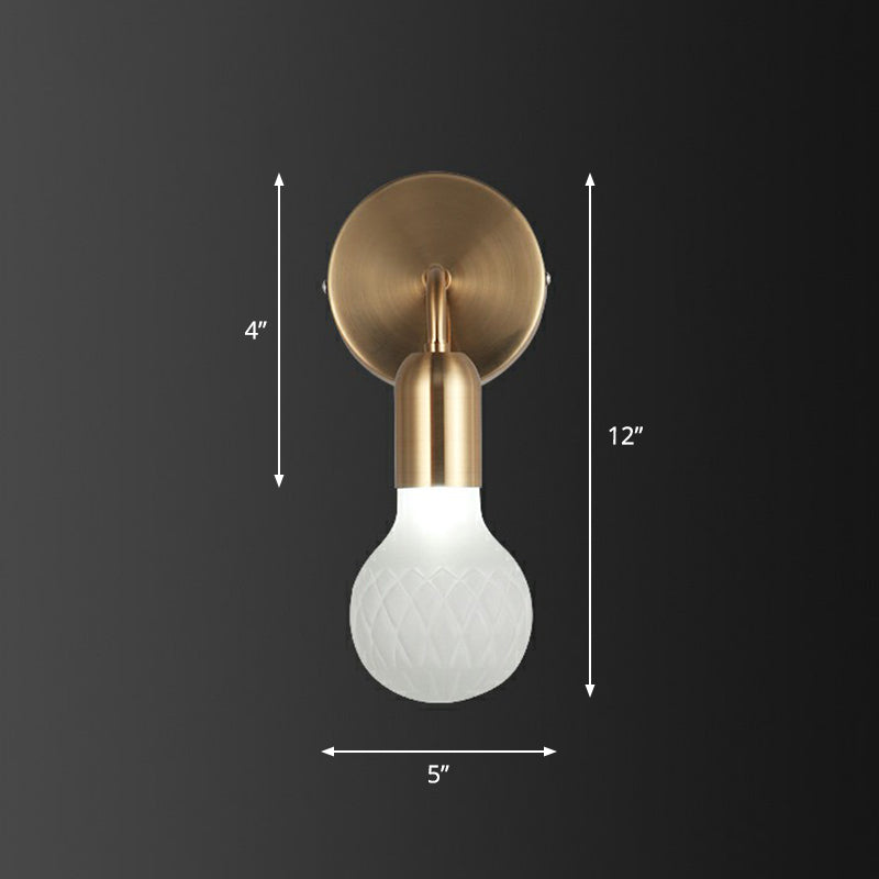 BowLift | Industrial Style Bulb-Shaped Wall Lamp Single Pane Glass Wall Lamp Fixture in Brass