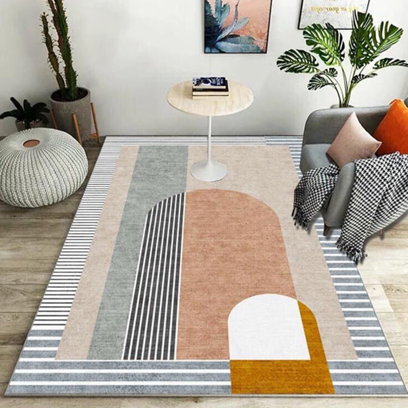 BowLift | Western Decoration Rug Multicolored Color Box Interior Rug Cotton Blend Maintenance Friendly Machine Washable Rug