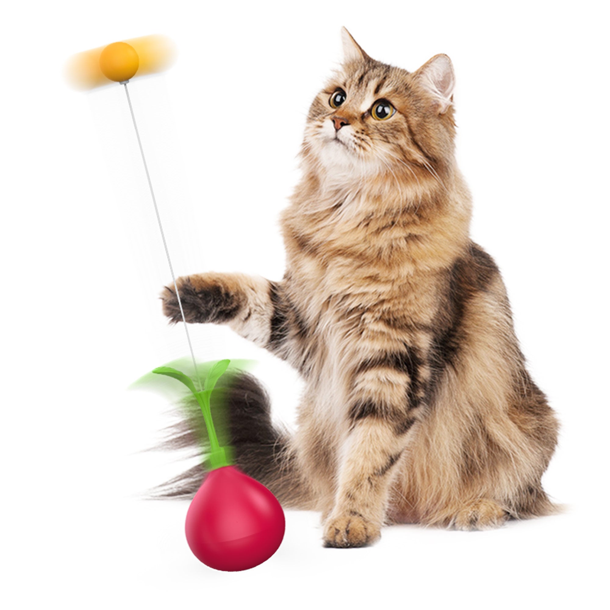 Cherry Radish Wobble Toy – DIY Teaser Play Stick for Cats