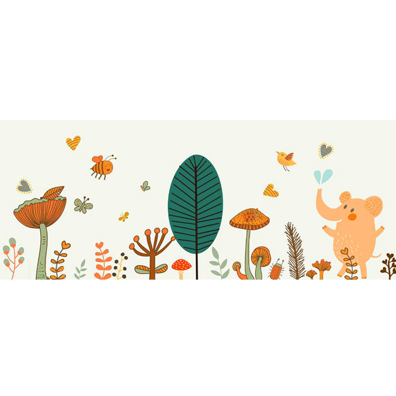 BowLift | Fancy Cartoon Print Rug Multicolored Cotton Blend Indoor Rug Non-Slip Back Machine Washable Rug for the Bedroom