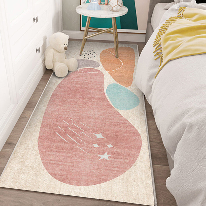 BowLift | Western Bedroom Carpet Multicolored Color Block Indoor Carpet Polyester Non-Slip Underlay Machine Washable Rug