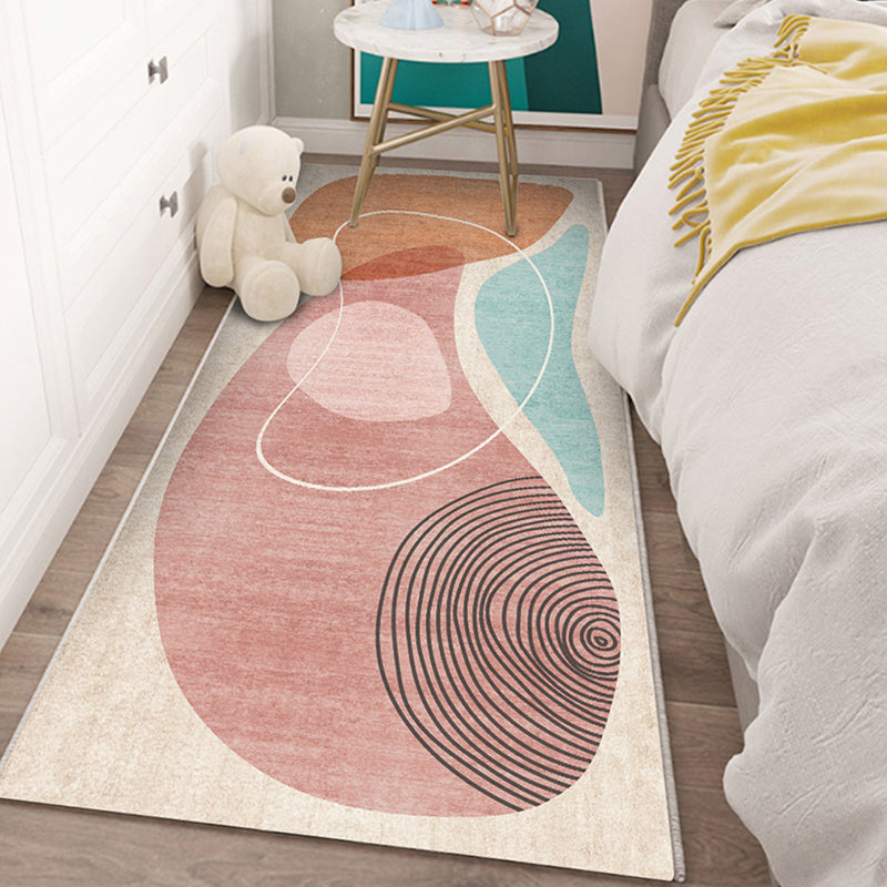 BowLift | Western Bedroom Carpet Multicolored Color Block Indoor Carpet Polyester Non-Slip Underlay Machine Washable Rug