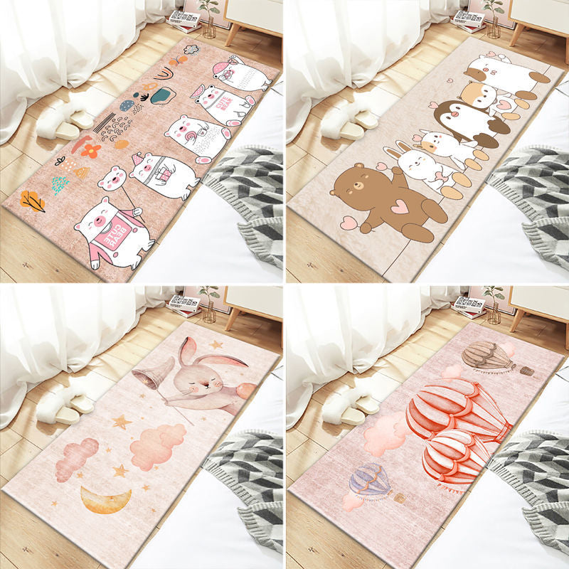BowLift | Beautiful Bedroom Rug Multicolor Cartoon Printed Indoor Carpet PVC Non-Slip Back Machine Washable Rug