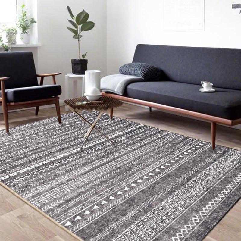 BowLift | Bohemian Living Room Rug Multicolor Geometric Pattern Rug Polyester Non-Slip Mat Pet-Friendly Indoor Rug