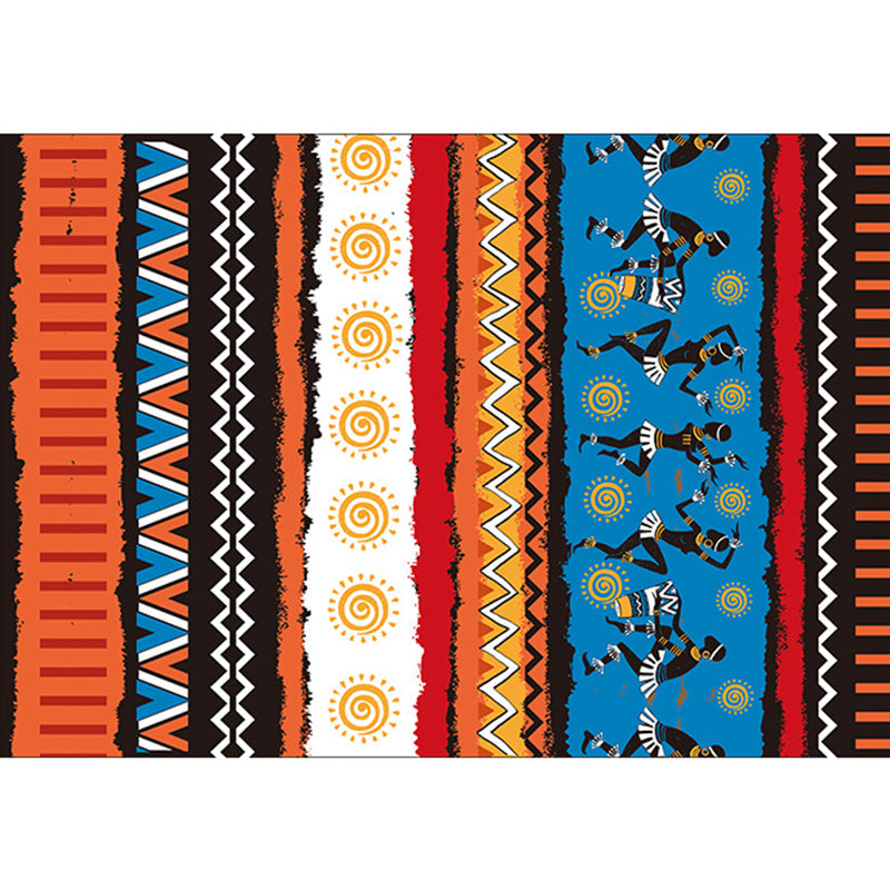 BowLift | Minimalist Living Room Rug Multicolored Geometric Print Area Rug Polypropylene Non-Slip Backing Pet-Friendly Indoor Rug