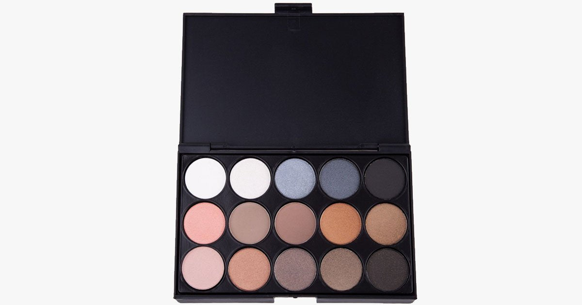 BowLift | Hazel-Midnight Blue Eyeshadow Palette with 15 Colors - Smooth & Consistent Eyeshadow for a Bold Look