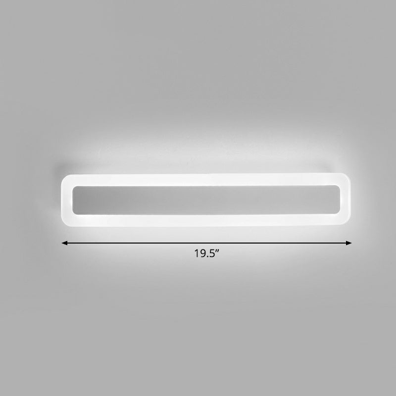 BowLift | Bar-shaped Vanity Light Minimalist Acrylic Bathroom LED Wall Lighting in White