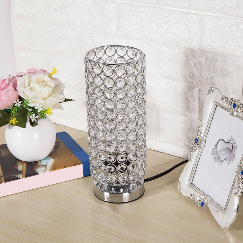 BowLift | Crystal Table Lamp - Modern Night Light with Chrome Finish