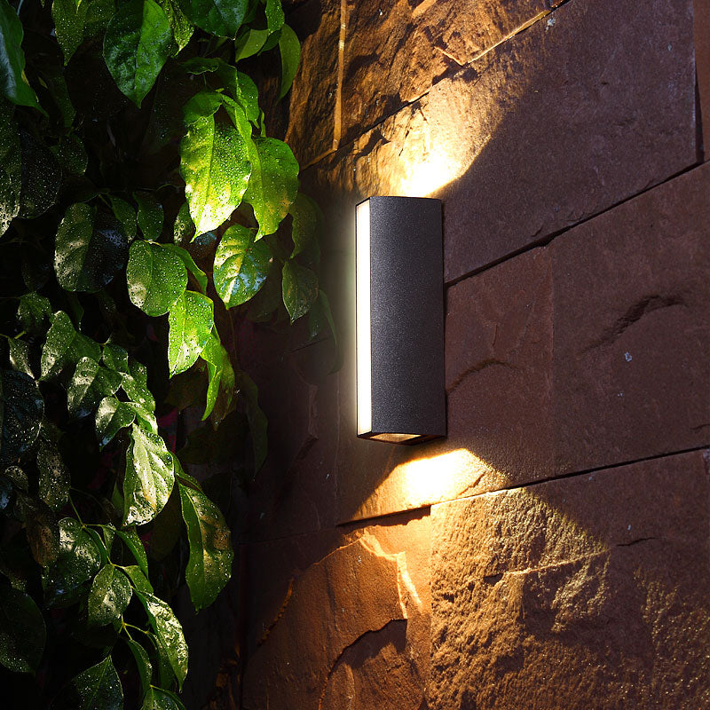 BowLift | Matte black rectangular LED wall light Simple style metallic wall lamp for outdoor use