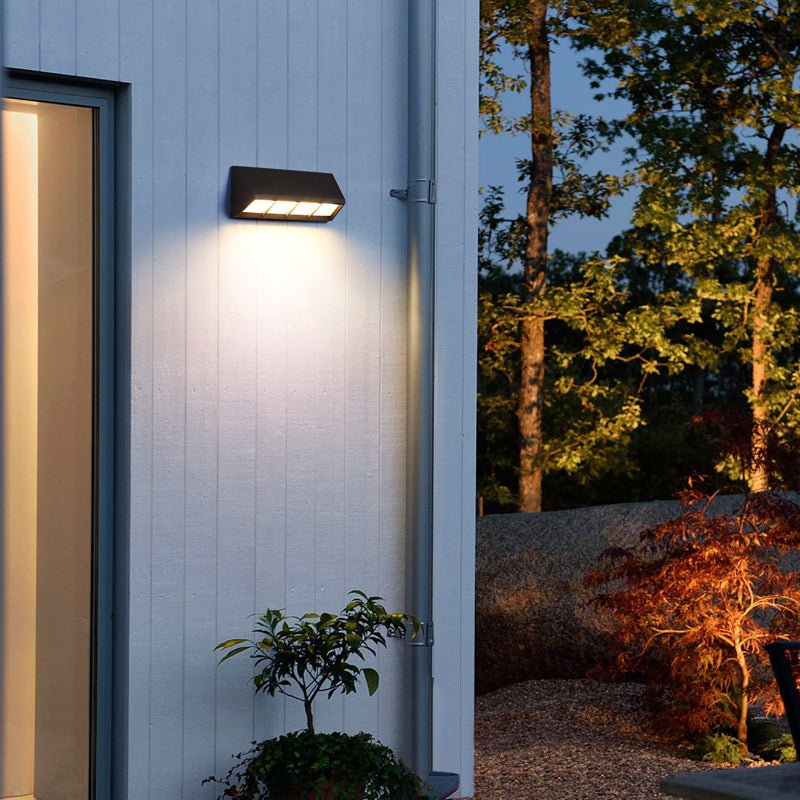 BowLift | Matte Black Triangular Prism LED Wall Light Modern Style Metal Wall Light for Outdoor