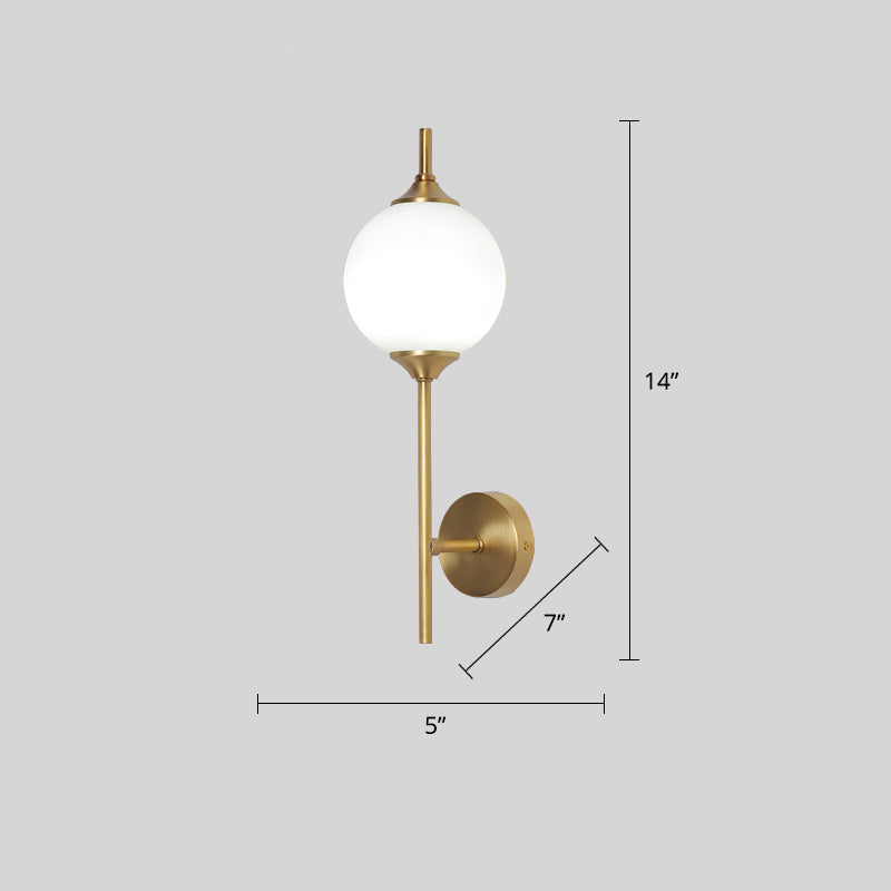 BowLift | White Glass Geometric Wall Lighting Postmodern Brass Finish Wall Lamp for the Living Room