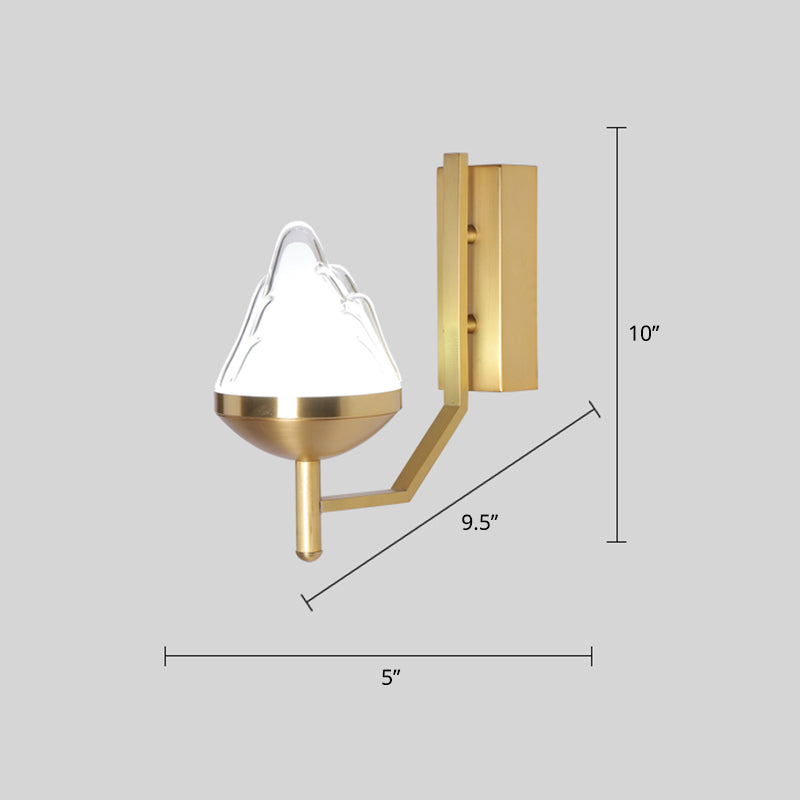 BowLift | White Glass Geometric Wall Lighting Postmodern Brass Finish Wall Lamp for the Living Room