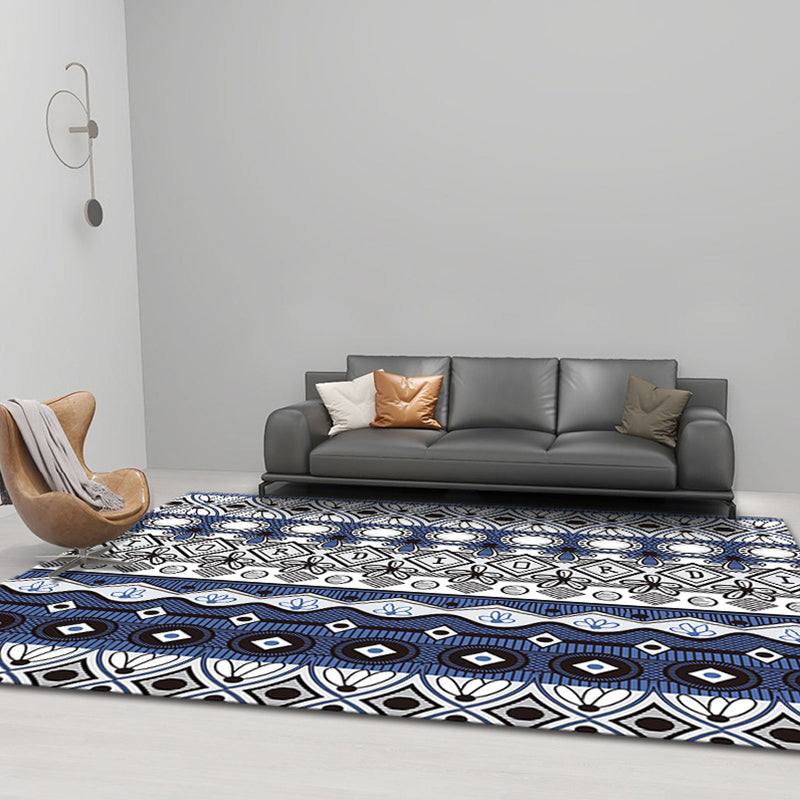 BowLift | Comfort Geometric Print Rug Multicolor Polyester Area Rug Non-Slip Back Pet-Friendly Indoor Carpet for the Living Room