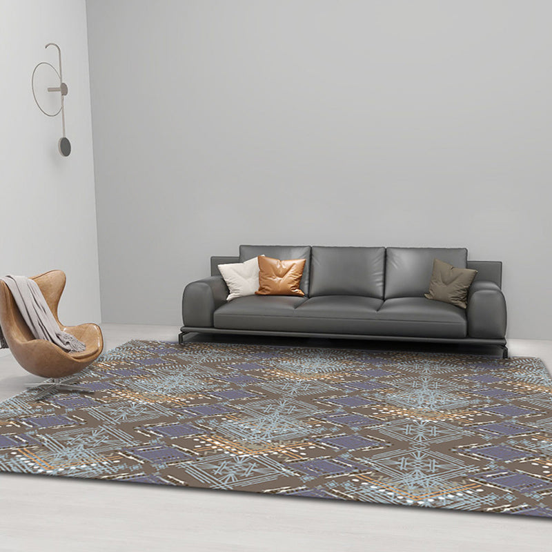 BowLift | Comfort Geometric Print Rug Multicolor Polyester Area Rug Non-Slip Back Pet-Friendly Indoor Carpet for the Living Room