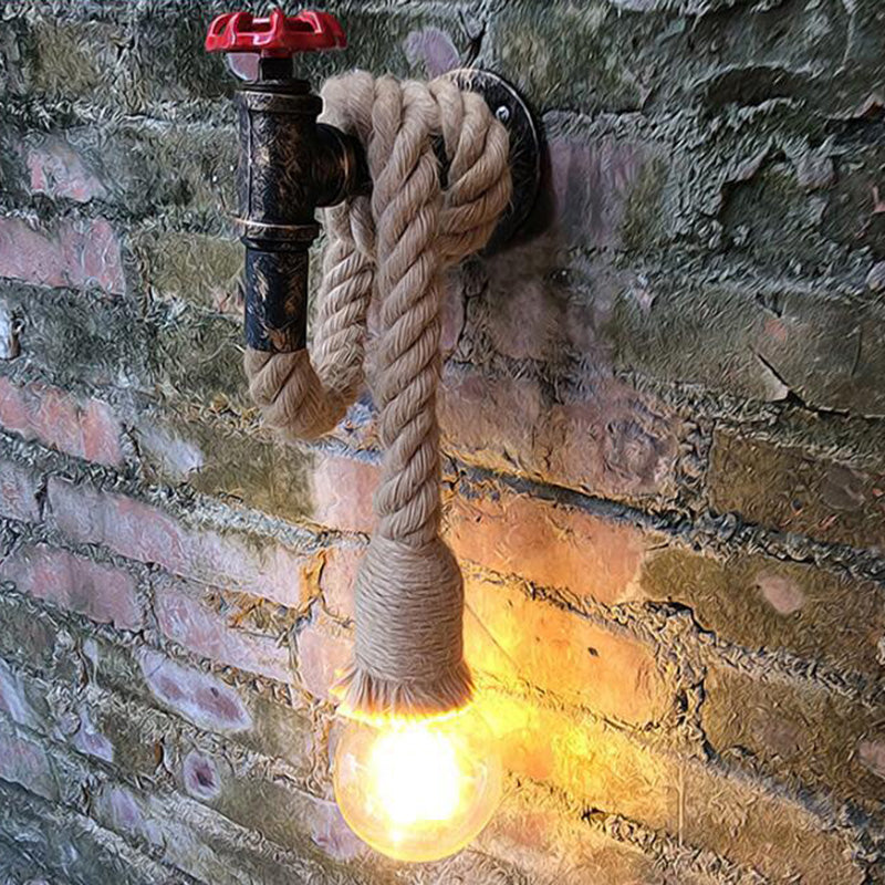 BowLift | 1-Light Faucet Wall Lamp Industrial Black Iron Wall Light Fixture with Cord Plug