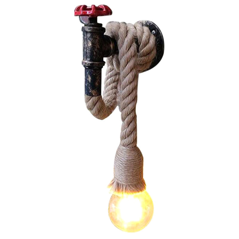 BowLift | 1-Light Faucet Wall Lamp Industrial Black Iron Wall Light Fixture with Cord Plug