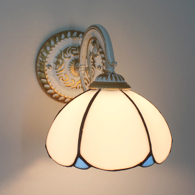 BowLift | 1-Head Shade Wall Lamp Tiffany Style Handmade Glass Wall Lamp for Living Room