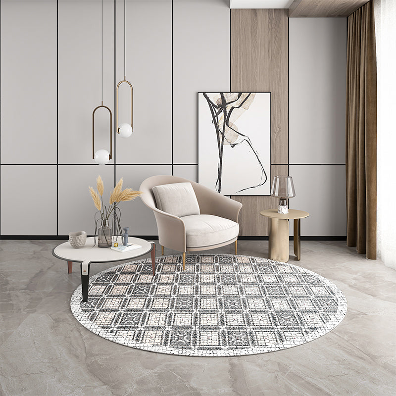 BowLift | Industrial Living Room Rug Multi Color Abstract Printed Indoor Carpet Polyester Non-Slip Back Easy Care Area Rug