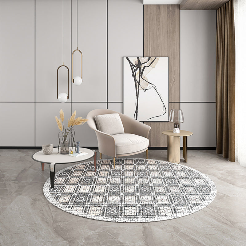 BowLift | Industrial Living Room Rug Multi Color Abstract Printed Indoor Carpet Polyester Non-Slip Back Easy Care Area Rug